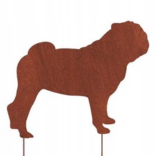 MOPS HUND FIGUR CORTEN GARTEN