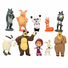 10pcs Mascha und der Bär Actionfigur Zeichentrickfiguren Puppe Spielzeug mGift