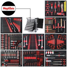 Werkzeugwagen gefüllt mit Werkzeug Premium XXL 9 Schubladen Werkstattwagen