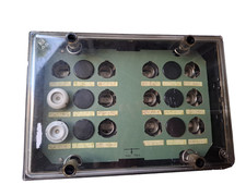 Sicherungskasten, Verteilerkasten,alt  Metall, Sichtfenster Kunststoff,