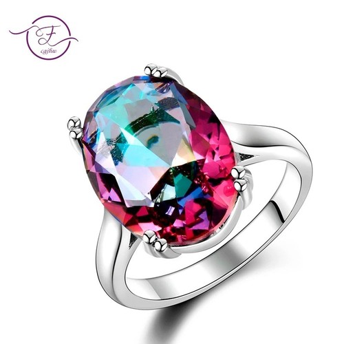 Rainbow mystic topaz - topaz, ring