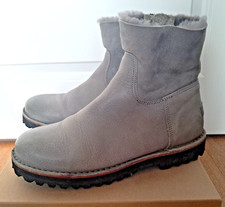 Shabbies Amsterdam Stiefeletten Stiefel Leder Futter echt Lammfell Grau 39 6