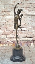 Bronze statue winged mercury - statue,