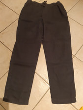 Hose lang Damen, elast. Bund, Taschen, 100% Leinen, schwarz, Gr. XL, H&M