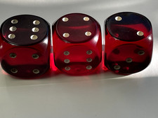 DDR 3x Würfel Rot Kunstharz Catalin Bakelit Faturan 135 Gramm Brettspiel