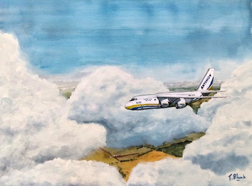 Original gouache antonov - -,