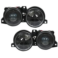 Depo Scheinwerfer Klarglas für BMW E30 Bj. 1982-1994 Schwarz mit Fadenkreuz