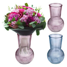 Glas Vase rund geriffelt