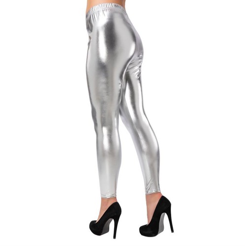 Damen silber leggings retro - damen,