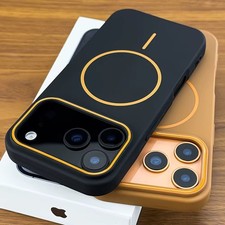 Matte Magnet Hülle mit Metallrahmen für iPhone 17 16 15 14 13 12 Pro Max Case