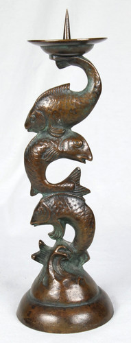 Bronze kerzenleuchter fische - kerzenleuchter,