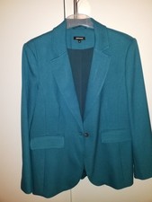 More&More Damen Blazer Petrol Oversized Blazer Lang Blaugrün Jacke Knopf Gr. 42