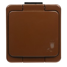 Schuko Steckdosen 1,2,3-fach Ein/Ausschalter Wechselschalter IP44 Aufputz Braun