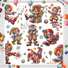 Karneval Clown Fensterbilder