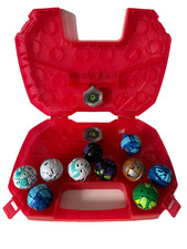 10 Stück Bakugan Battle Brawlers Kugel Figuren Sammlung + Koffer Rot Konvolut