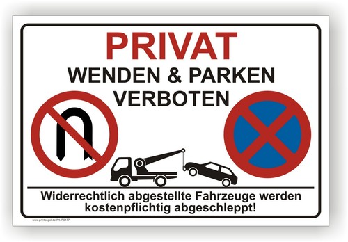 Privat wenden und parken - wenden,