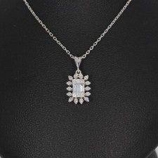 Wert 1440 € Brillant Diamant Anhänger mit Kette 585 14 Karat Weiß Gold