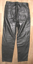 Herren- LEDERJEANS  Lederhose in schwarz ca. W32 / L33 -VORDERTASCHEN AUS LEDER!