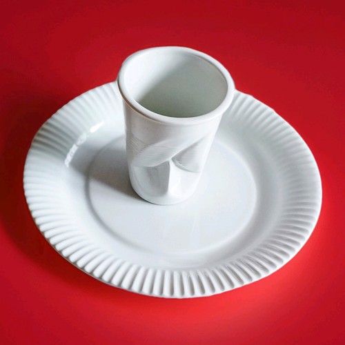 Set knickbecher pommesteller - knickbecher, &