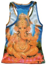 LORD GANESH GANESHA Hindu Deity Mantra Statue Tattoo Art ViP TANK TOP SHIRT S/M