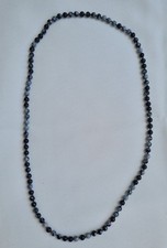 Halskette - Schneeflockenobsidian Kugelkette - Edelstein - Kugelform - ca. 80 cm