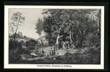 Künstler-AK Ludwig Richter: Brautzug im Frühling 