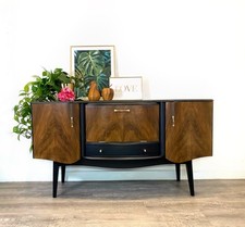 Vintage Upcycling Stonehill Art Deco Stil Cocktailschrank, schwarzes Sideboard