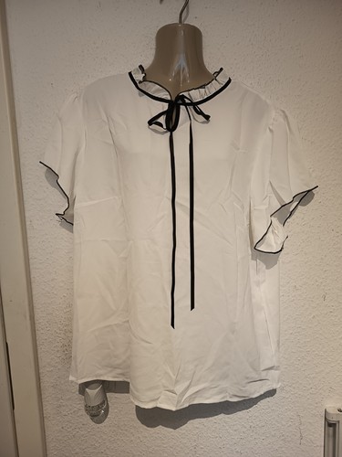 Weiße kurzarm bluse 46 - gr.,