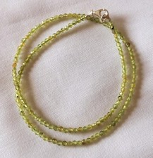 facettierte Peridot Kette - 35 Karat - 50 cm - Olivin  - 925er Silber - Grün
