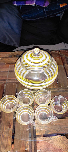 Vintage bowleset glas tlg 2 - glas, 6-tlg