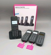 Telekom Sinus CA 37 Quattro Mobilteile 4x Ladeschale Basis Anrufbeantworter ✅