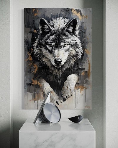 Leinwand bild wolf hund - leinwand,