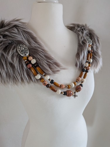 Wikinger kette holzperlen rune - wikinger,