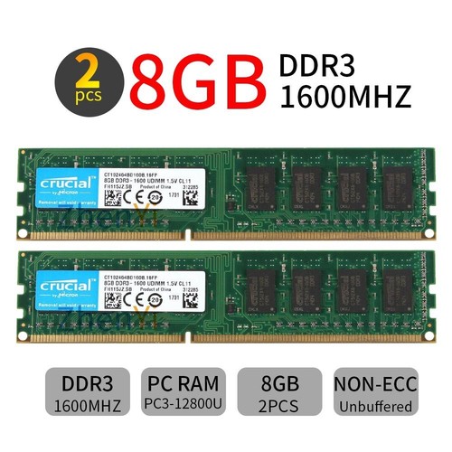 Crucial 16gb 8gb 1600mhz - 2x,