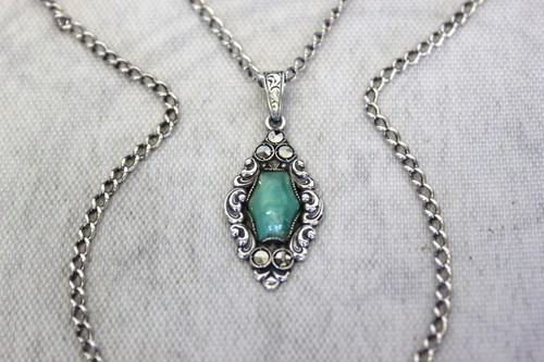Antike chrysopras hals kette - antike,