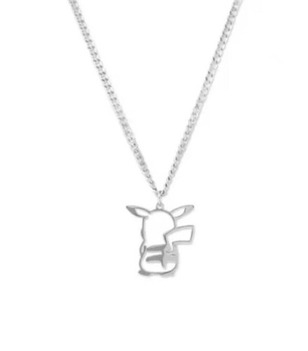 Pikachu sit silber silhouette - silber,