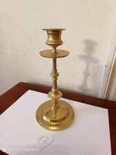 antiker Kerzenleuchter aus Bronze/Messing, fein graviert/ziseliert