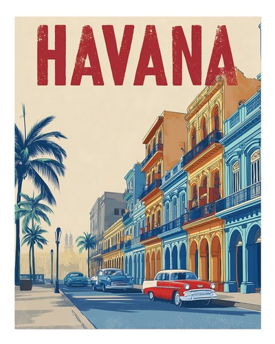 Vintage havanna straßenszene - vintage,