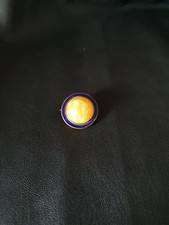 Alte Emaille Brosche Cabochon