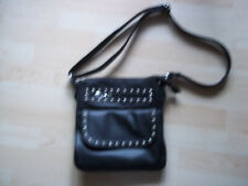 tolle schwarze Mehrfächer- Schultertasche mit großen Straßsteinen - nwt.