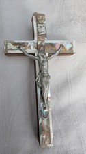Altes Kreuz Perlmut Holz