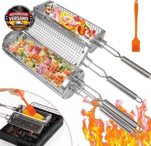 Grillkorb set mit seitlicher - grillkorb,