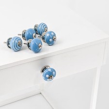 Handbemalte Keramikknäufe 6er