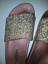 Gold Glitzer Damen Sandalen