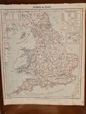 antik Landkarte England & Wales 36x44cm map 19th century