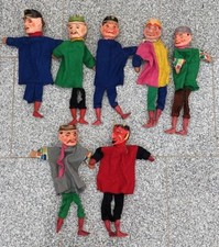 Kasperlefiguren - 7 Stück - Kopf aus Holz geschnitzt - #sk