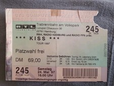 Kiss alte konzertkarte - konzertkarte, hamburg