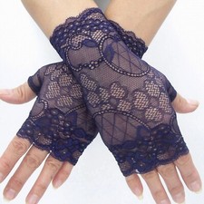 SPITZE ARMSTULPEN SPITZEN HANDSCHUHE GOTHIC FESTIVAL COSPLAY LOLITA Dunkelblau