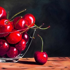 Kirschschale Original Gemälde