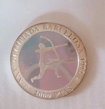 2000 PTAS 27g Silber 925 PP - Olympische Spiele Barcelona 1992 Bogenschießen